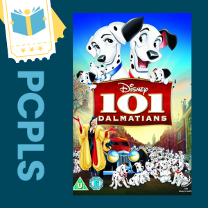 "Blue Text down the left side: PCPLS, Movie Poster: 101 Dalmatians"